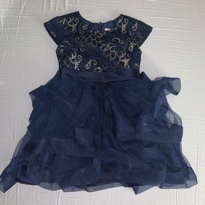 Navy dress with gold details